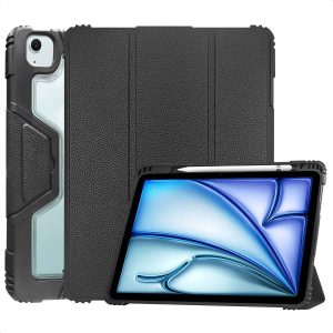 Accezz Rugged Trifold Bookcase Apple iPad Air 11 inch (2025) M3 / (2024) M2 / Air 5 (2022) / Air 4 (2020) - Zwart