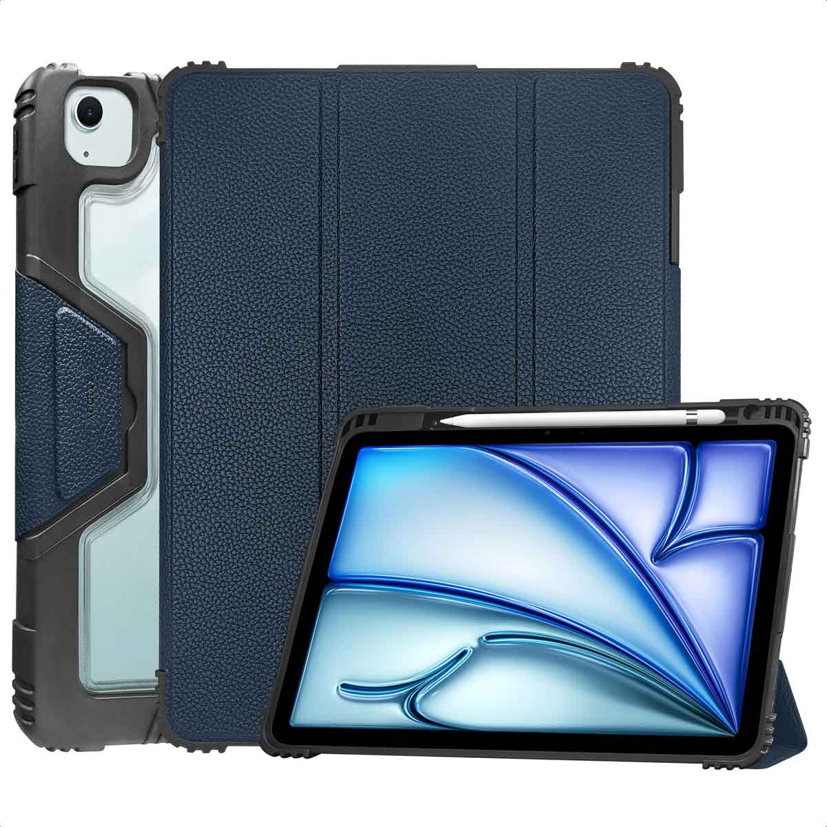 Accezz Rugged Trifold Bookcase Apple iPad Air 11 inch (2025) M3 / (2024) M2 / Air 5 (2022) / Air 4 (2020) - Donkerblauw - Afbeelding 2