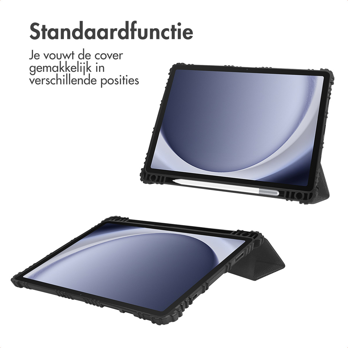 Accezz Rugged Trifold Bookcase Samsung Galaxy Tab A11 Plus / A9 Plus - Zwart - Afbeelding 4