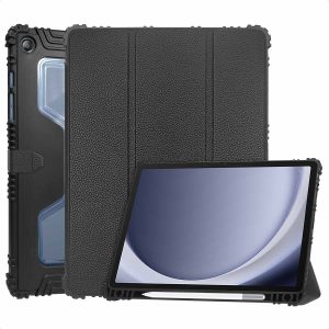 Accezz Rugged Trifold Bookcase Samsung Galaxy Tab A11 Plus / A9 Plus - Zwart
