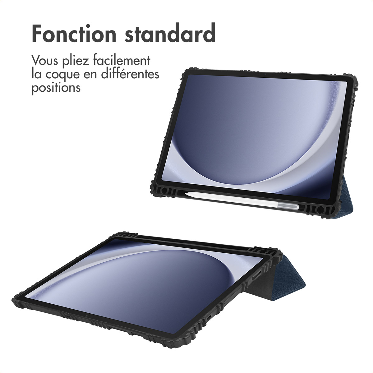 Accezz Rugged Trifold Bookcase Samsung Galaxy Tab A11 Plus / A9 Plus - Donkerblauw - Afbeelding 6