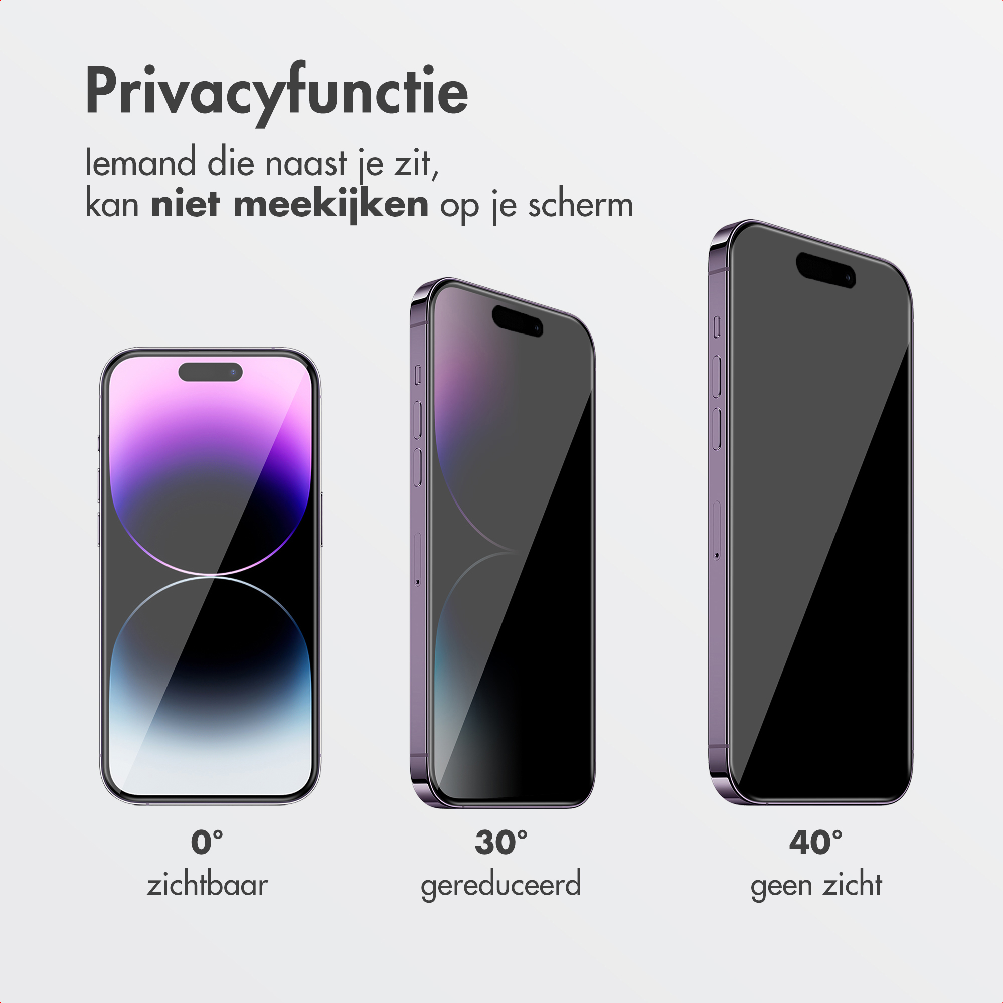 Accezz Gehard Glas Privacy Screenprotector + Applicator Apple iPhone 13 / 13 Pro / 14 / 16e - Afbeelding 6