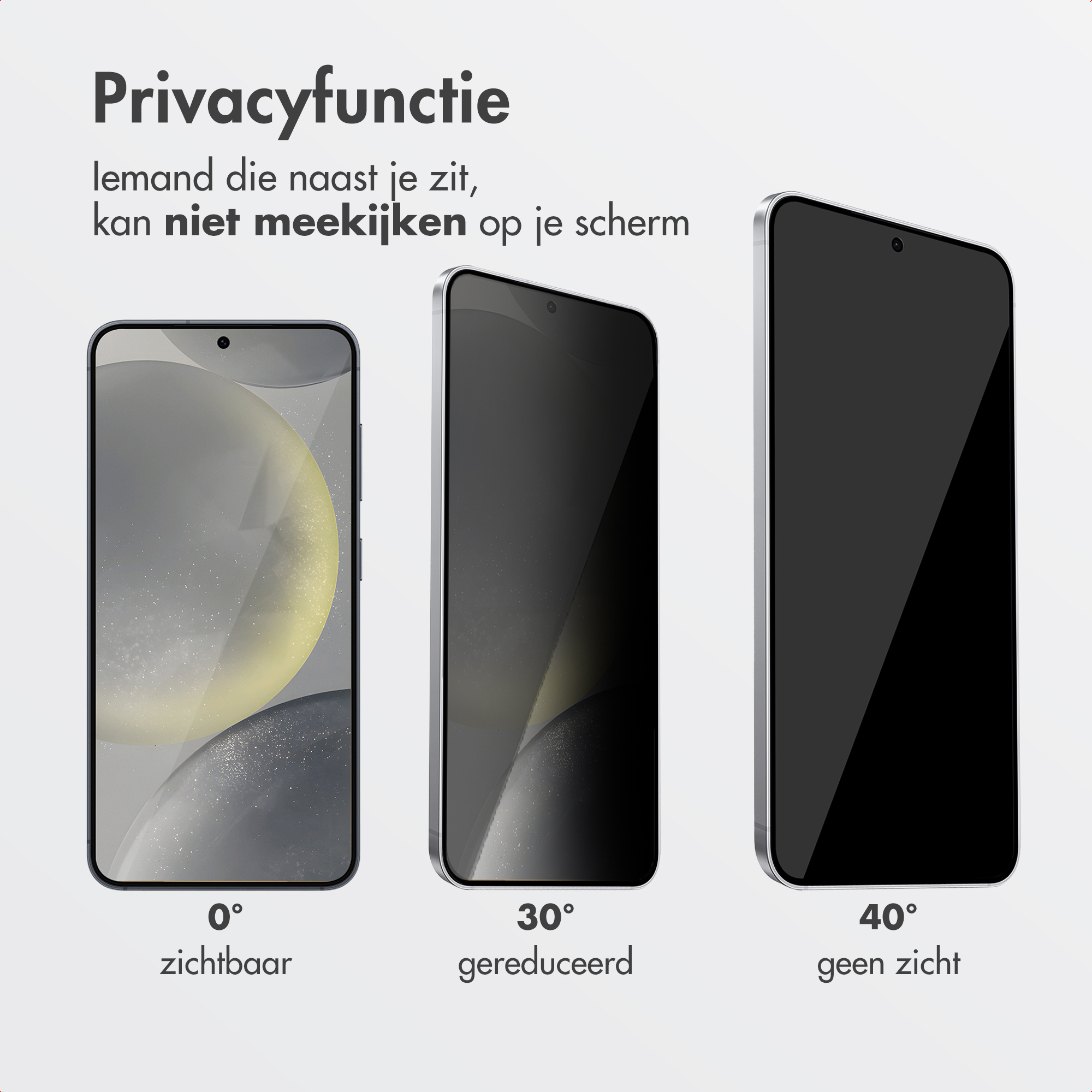 Accezz Gehard Glas Privacy Screenprotector + Applicator Samsung Galaxy S24 / S25 - Afbeelding 6