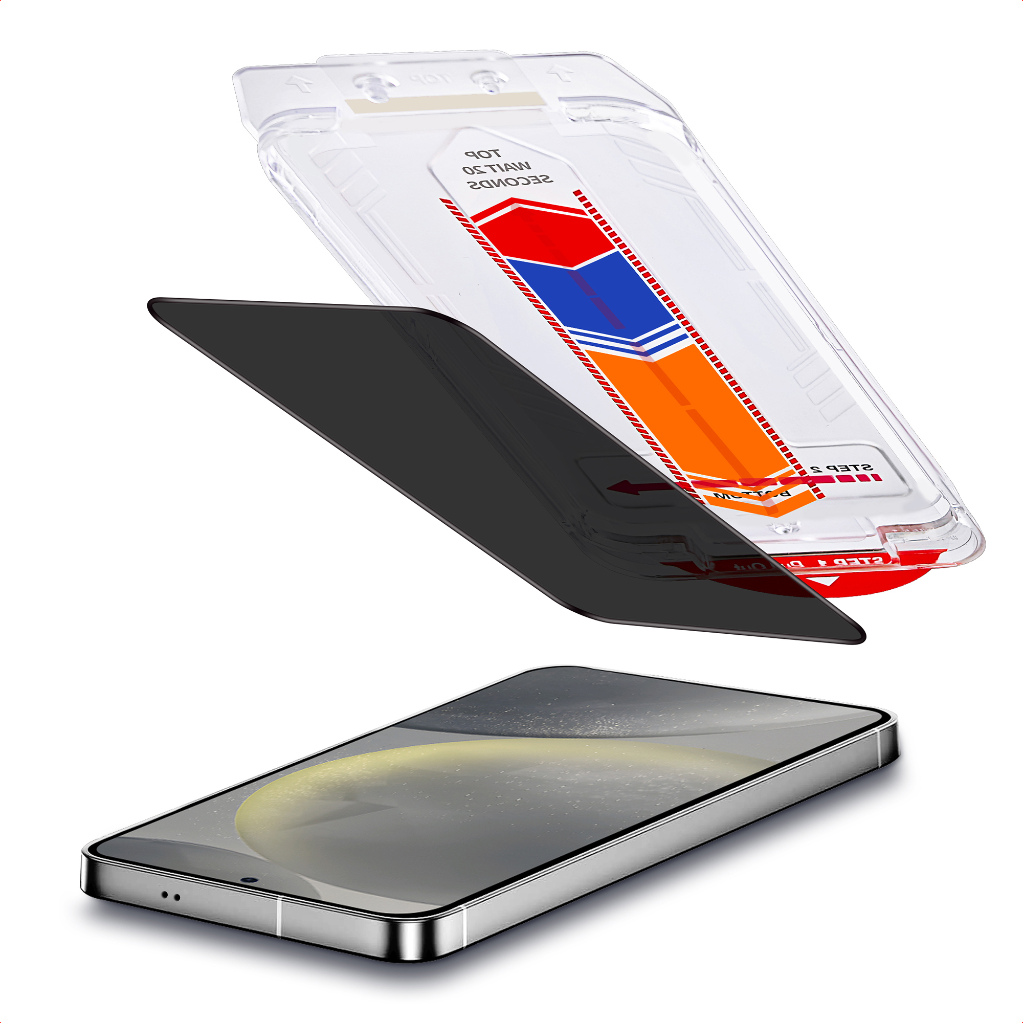 Accezz Gehard Glas Privacy Screenprotector + Applicator Samsung Galaxy S24 / S25 - Afbeelding 3