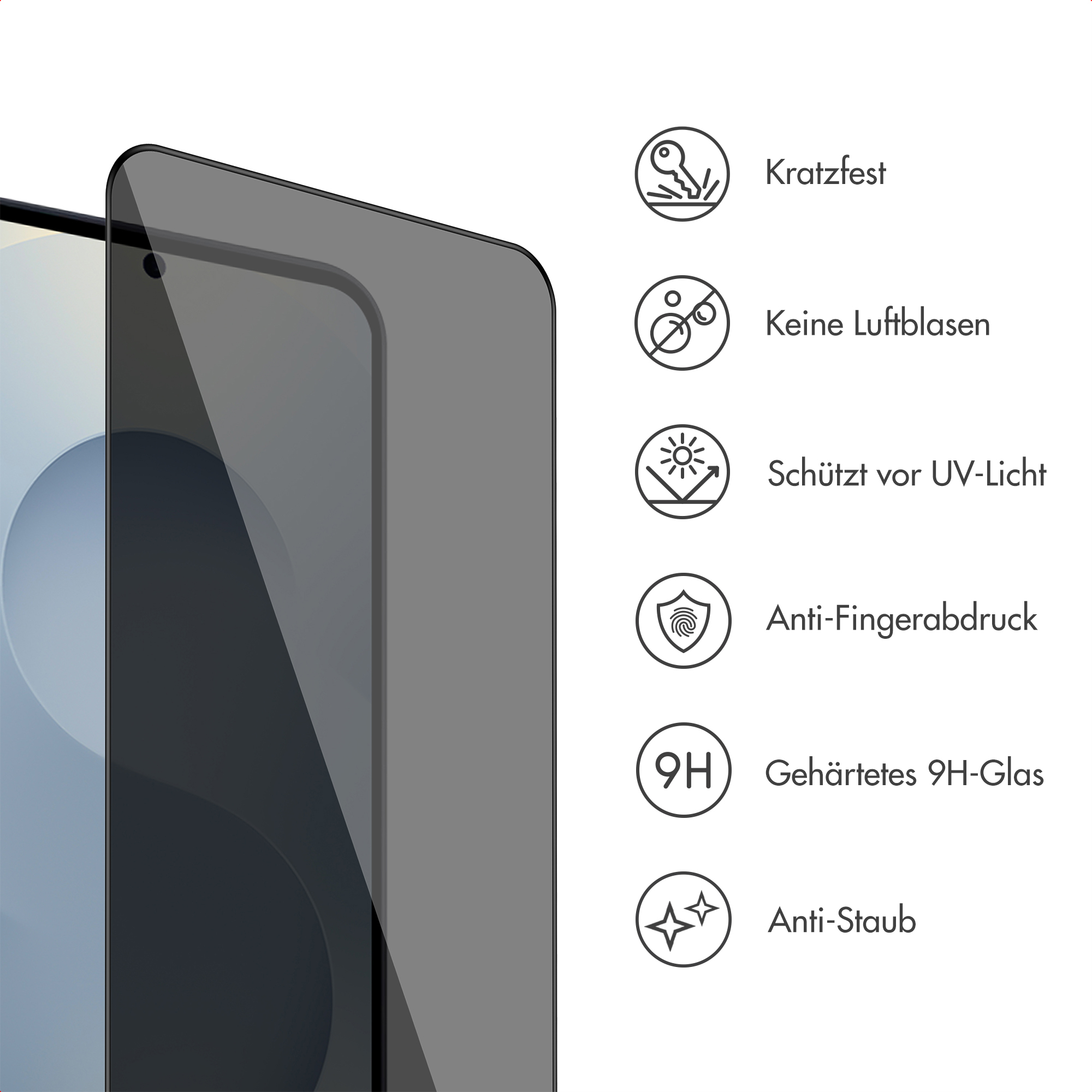 Accezz Gehard Glas Privacy Screenprotector + Applicator Samsung Galaxy S24 Plus / S25 Plus - Afbeelding 10