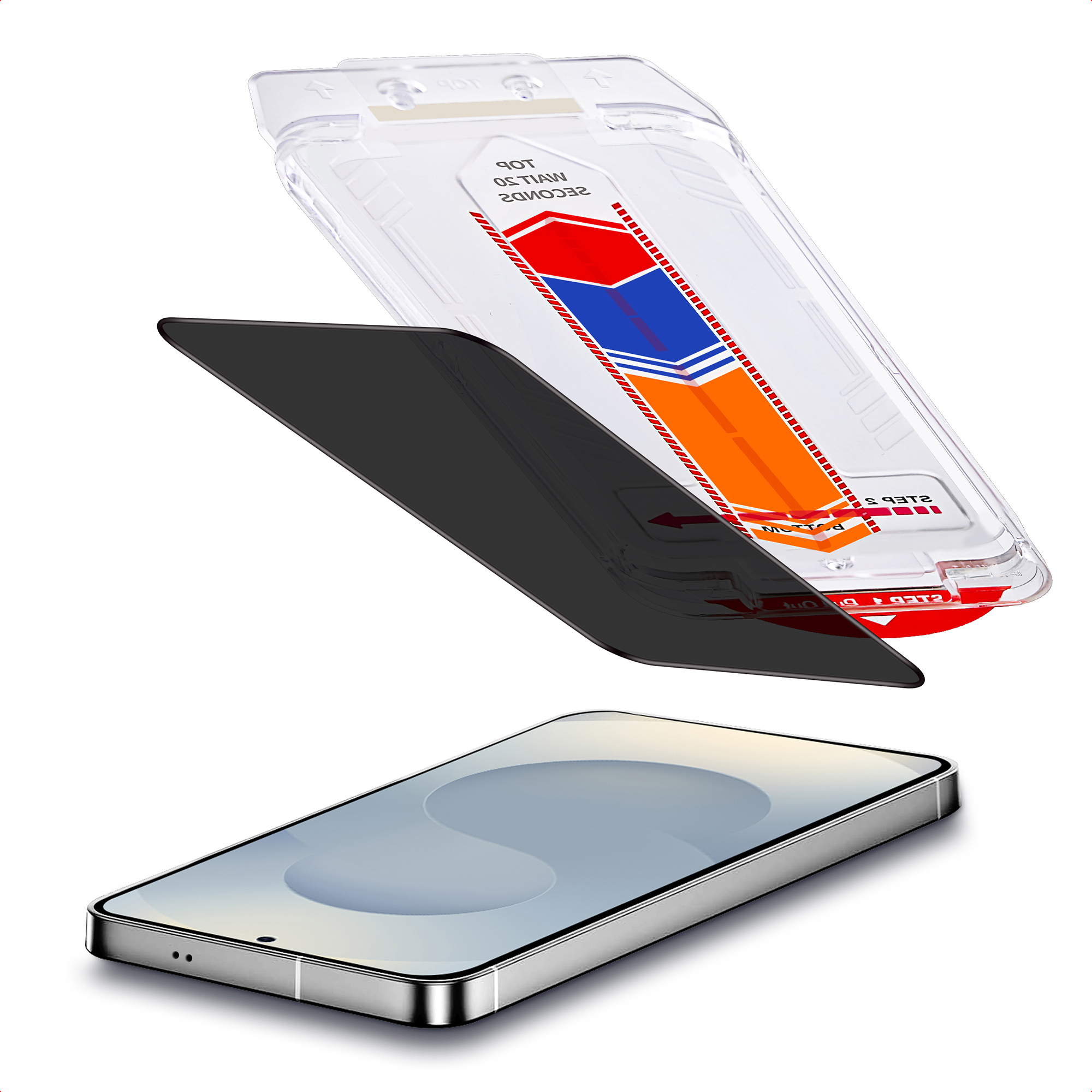 Accezz Gehard Glas Privacy Screenprotector + Applicator Samsung Galaxy S24 Plus / S25 Plus - Afbeelding 3