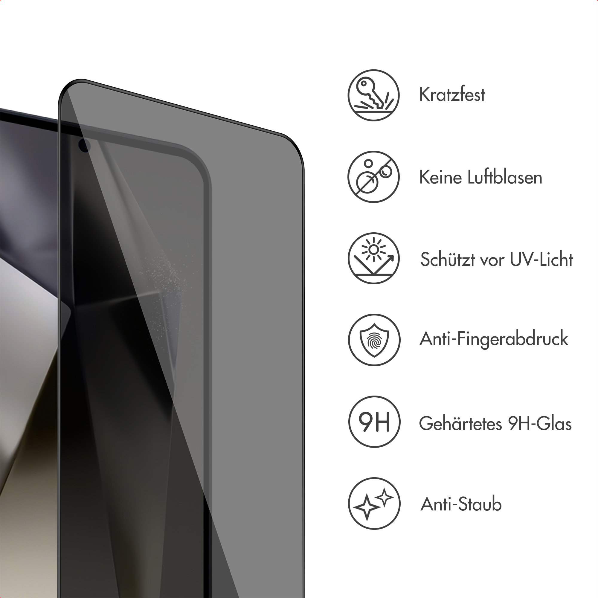 Accezz Gehard Glas Privacy Screenprotector + Applicator Samsung Galaxy S24 Ultra - Afbeelding 10