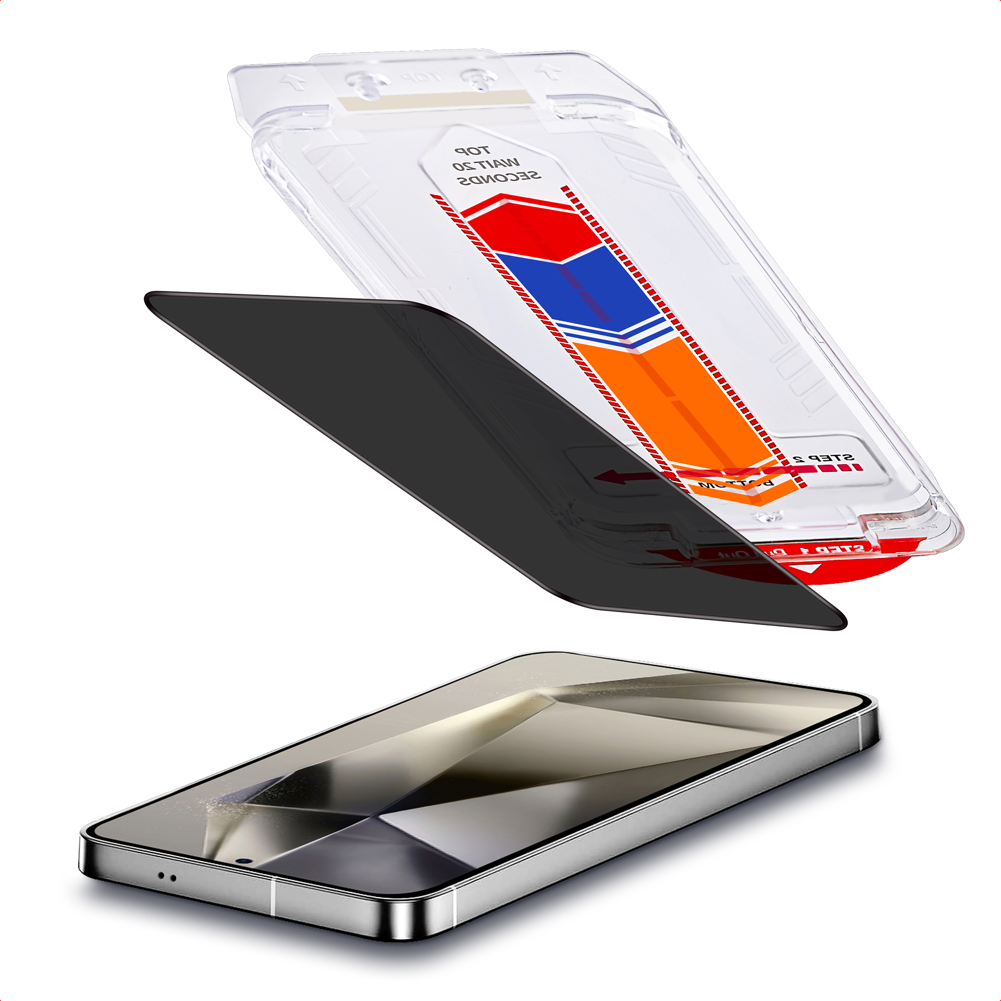Accezz Gehard Glas Privacy Screenprotector + Applicator Samsung Galaxy S24 Ultra - Afbeelding 3