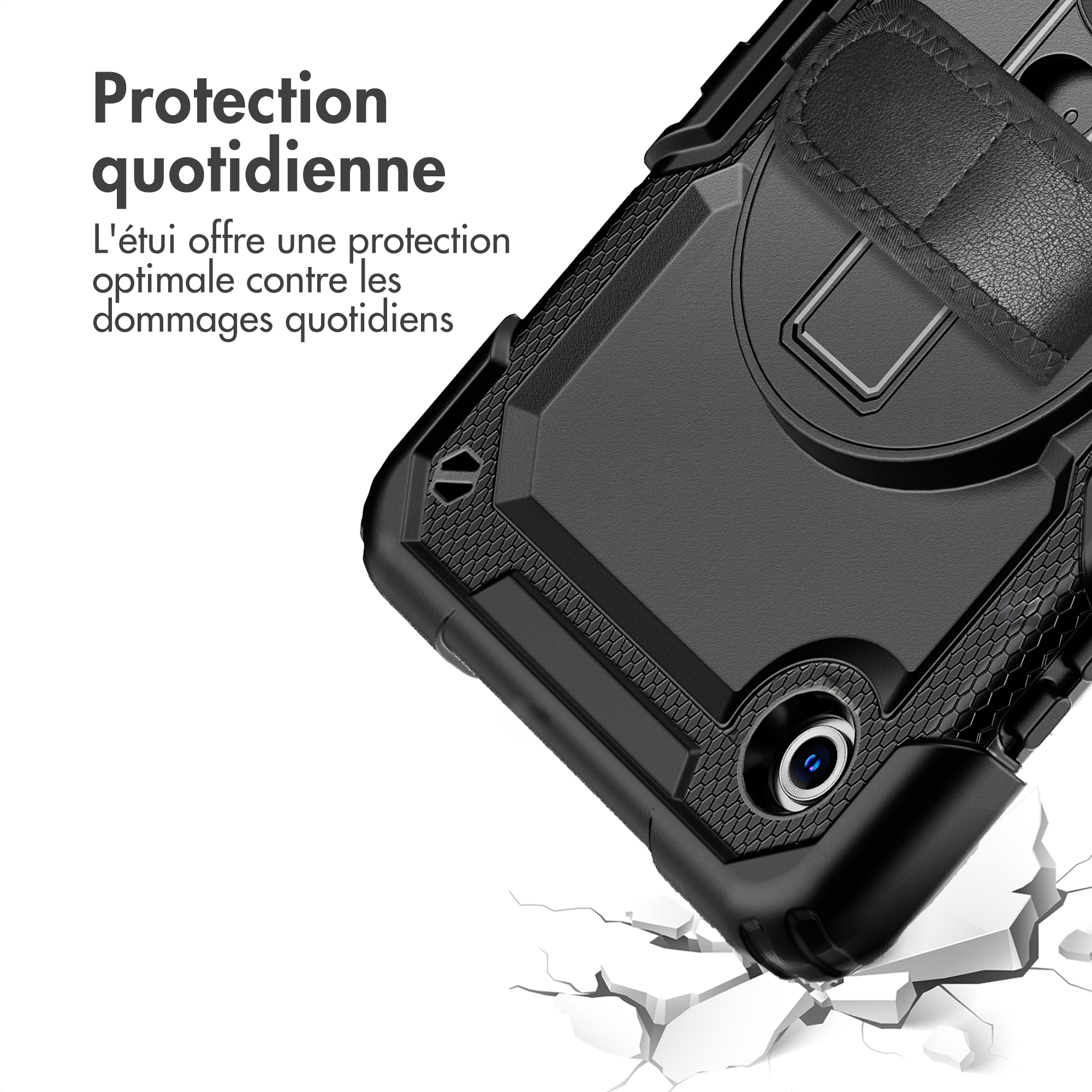 Accezz Rugged Backcover met schouderstrap Samsung Galaxy Tab A11 Plus - Zwart - Afbeelding 6