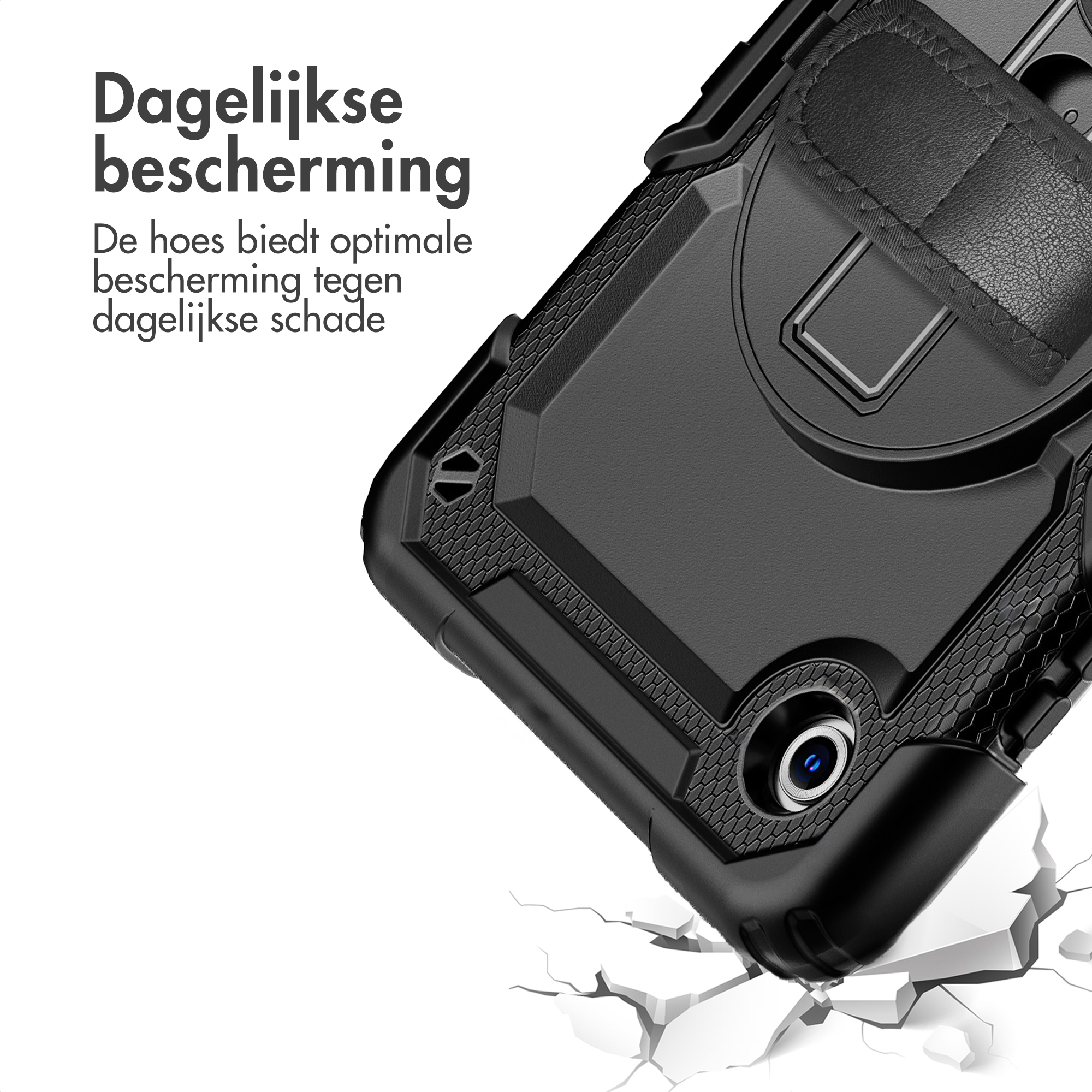 Accezz Rugged Backcover met schouderstrap Samsung Galaxy Tab A11 Plus - Zwart - Afbeelding 4