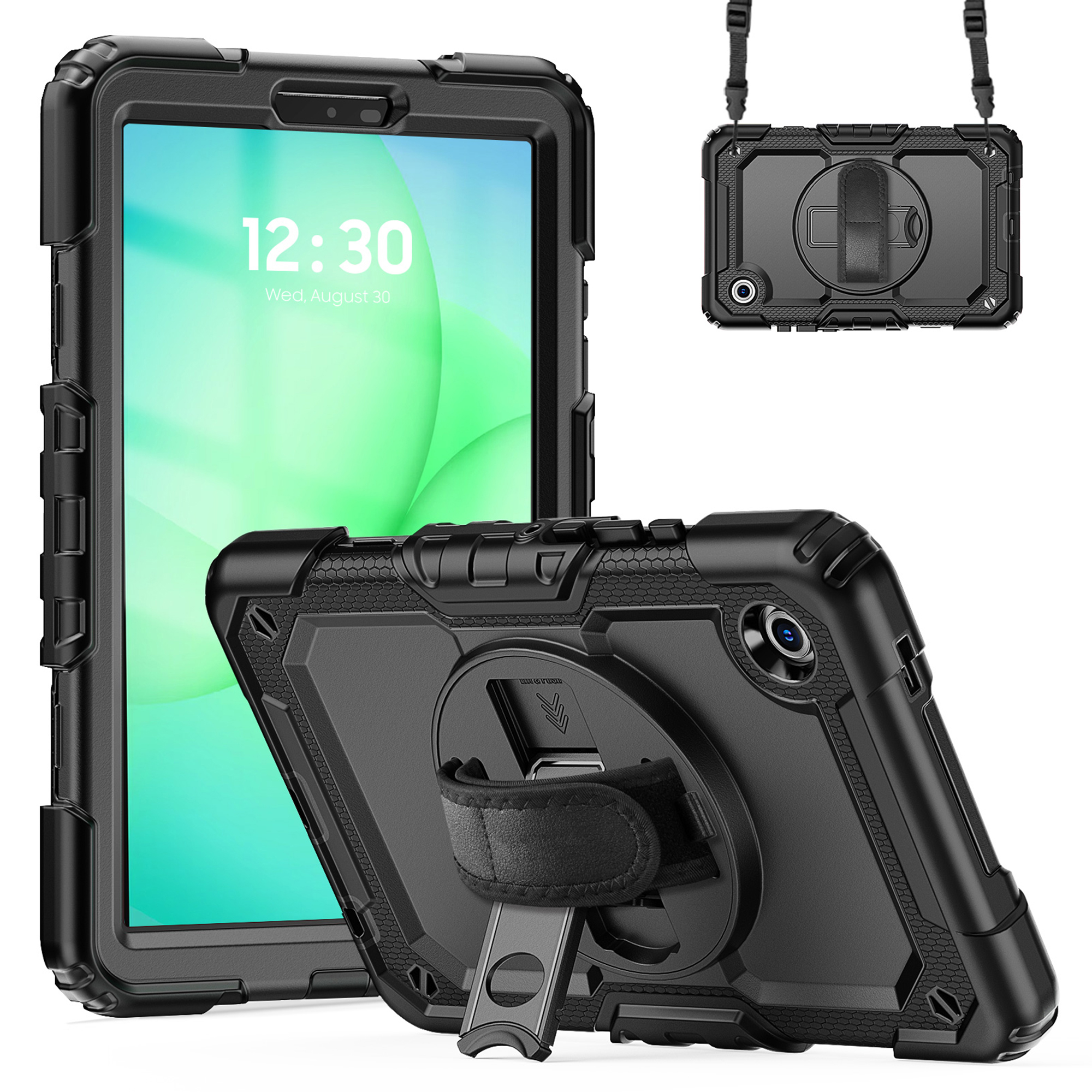 Accezz Rugged Backcover met schouderstrap Samsung Galaxy Tab A11 Plus - Zwart - Afbeelding 3