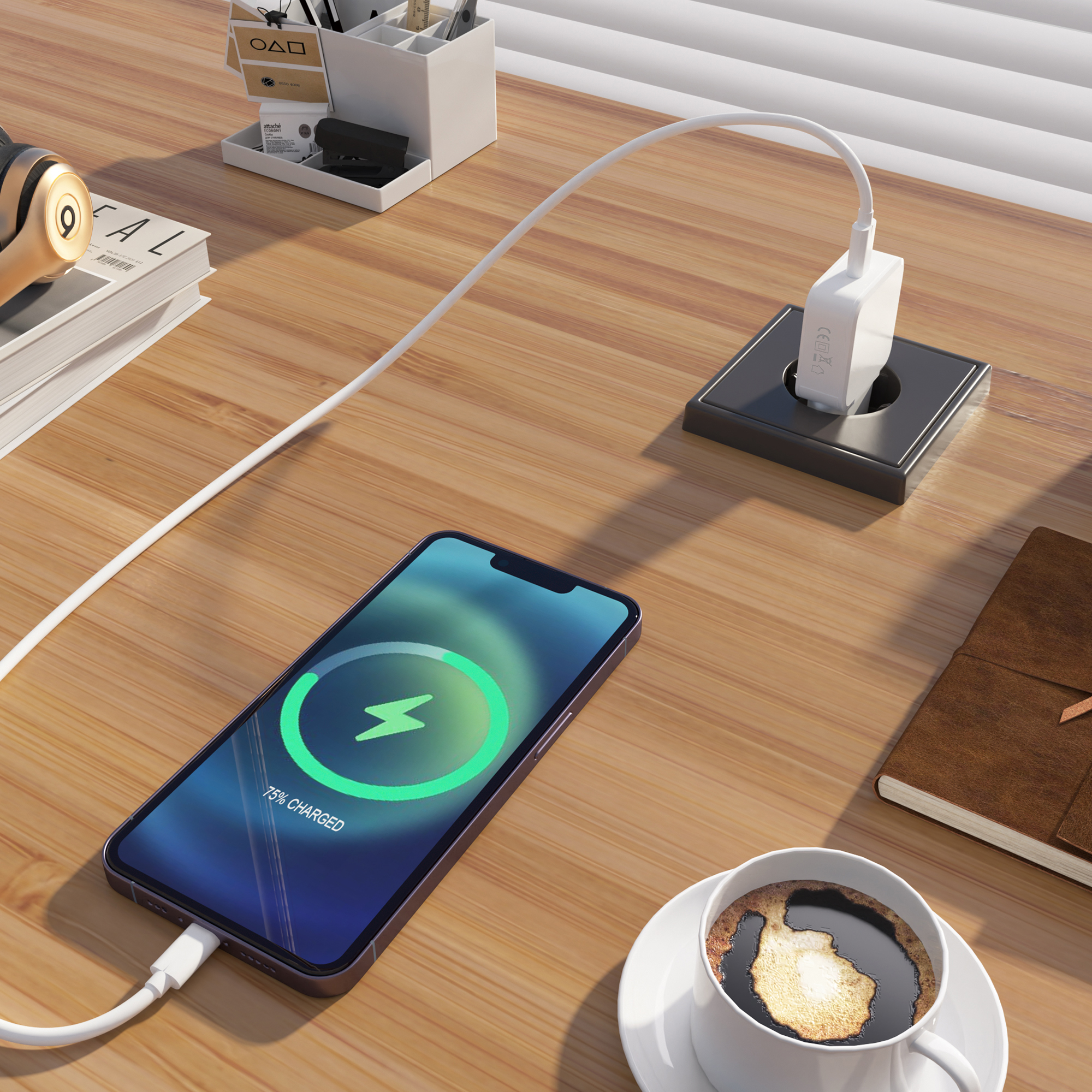 Accezz Ultra Slim GaN Oplader - USB-C - 20W - Wit - Afbeelding 6