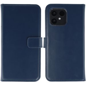 Selencia Echt Leren Bookcase Fairphone 6 - Donkerblauw