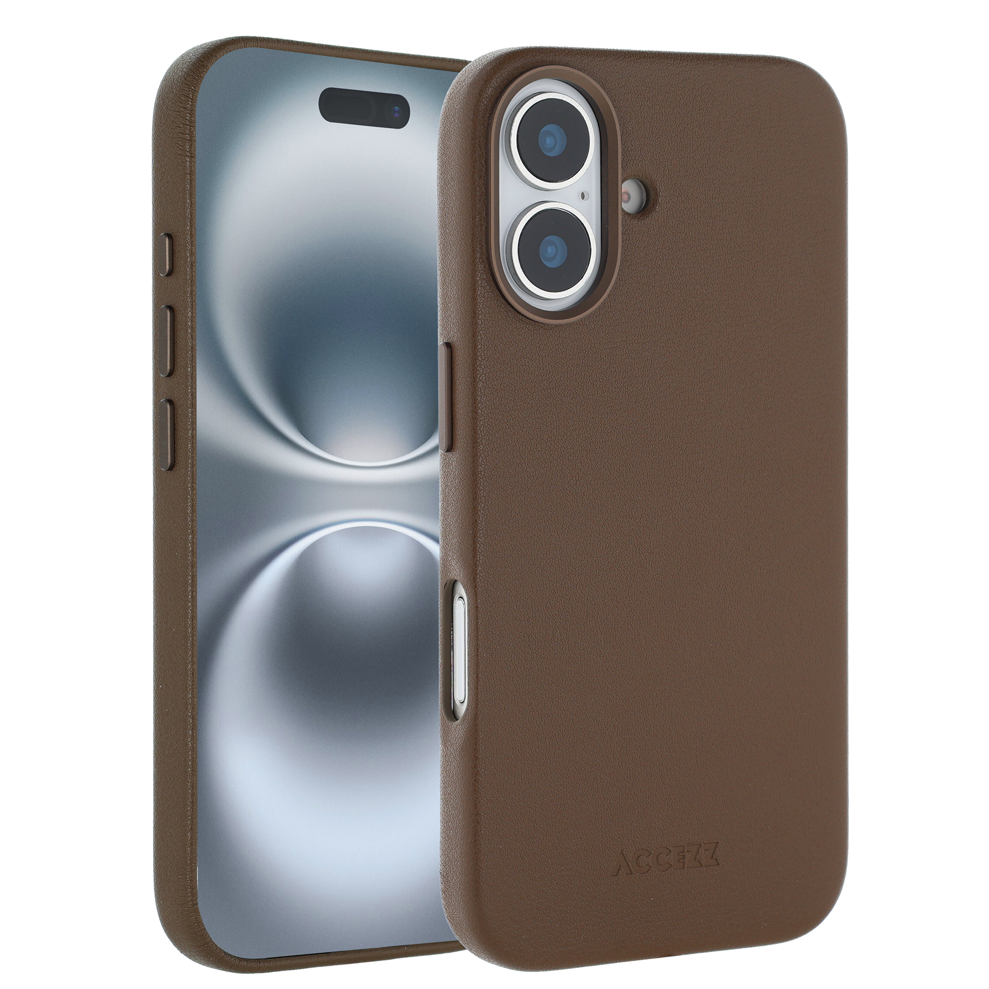Accezz MagSafe Leather Backcover Apple iPhone 16 – Coffee Brown