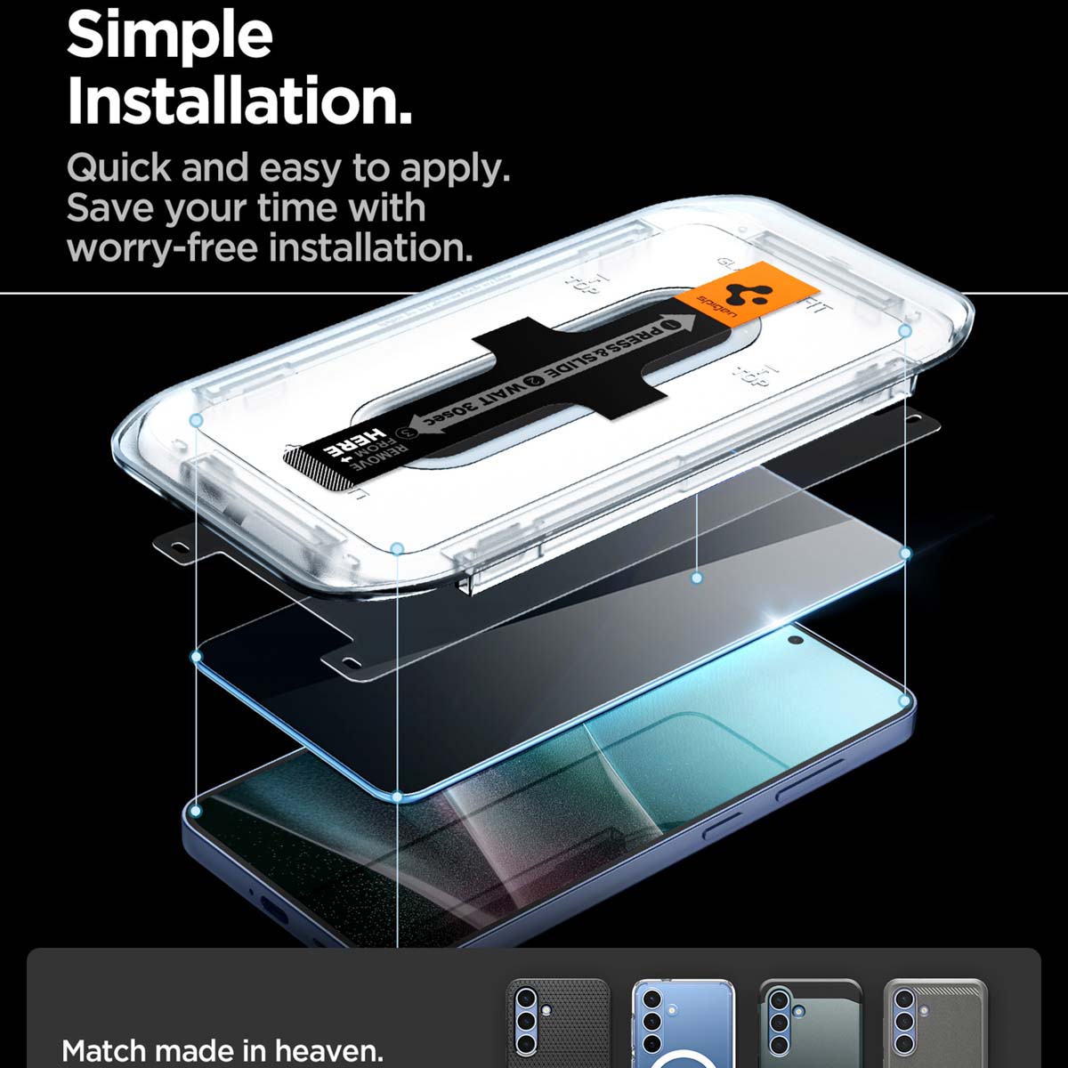 Spigen GLAStR Privacy EZ Fit Screenprotector + Applicator Samsung Galaxy S24 Plus / S25 Plus - Afbeelding 6