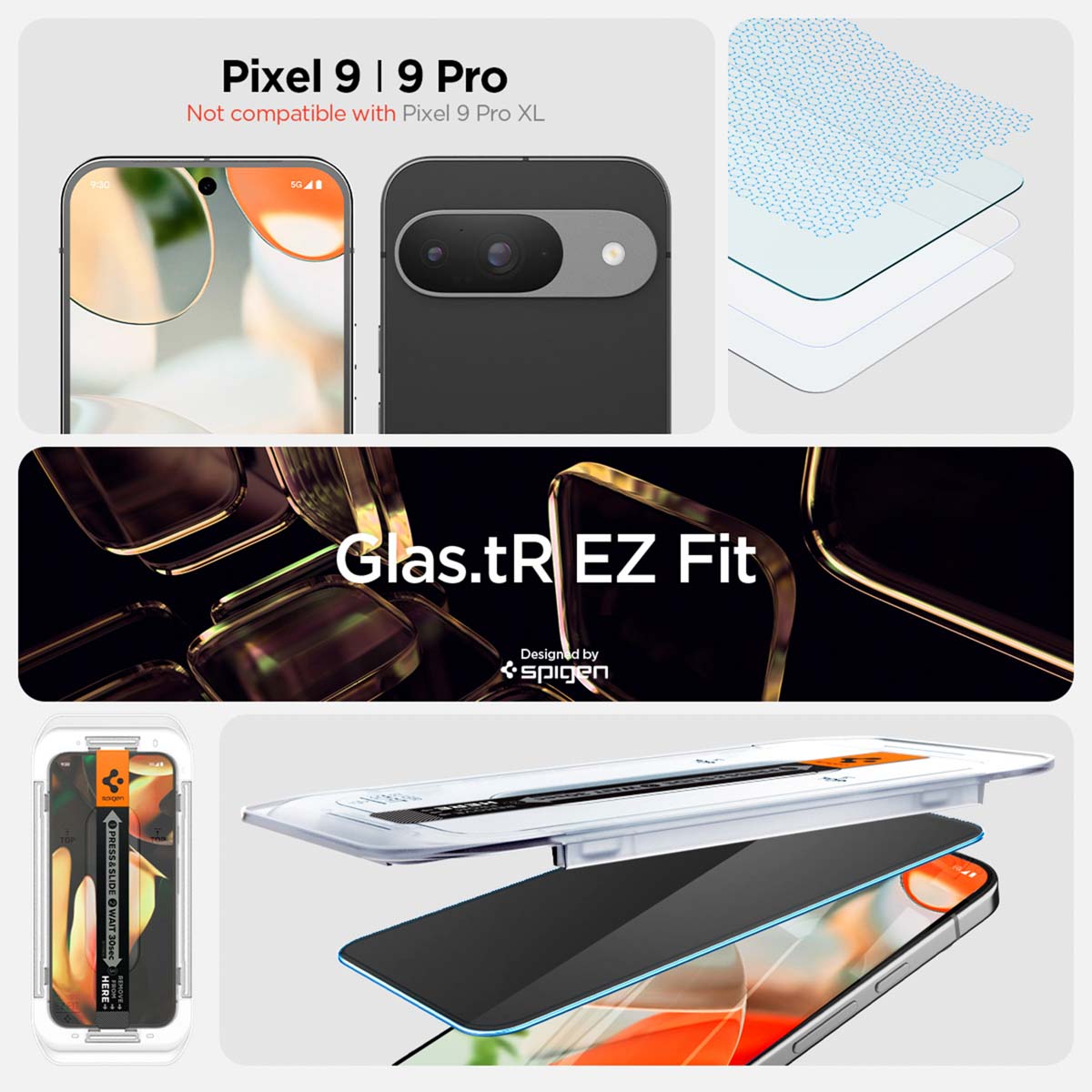 Spigen GLAStR Privacy EZ Fit Screenprotector + Applicator Google Pixel 9 / 9 Pro / 10 / 10 Pro - Afbeelding 6