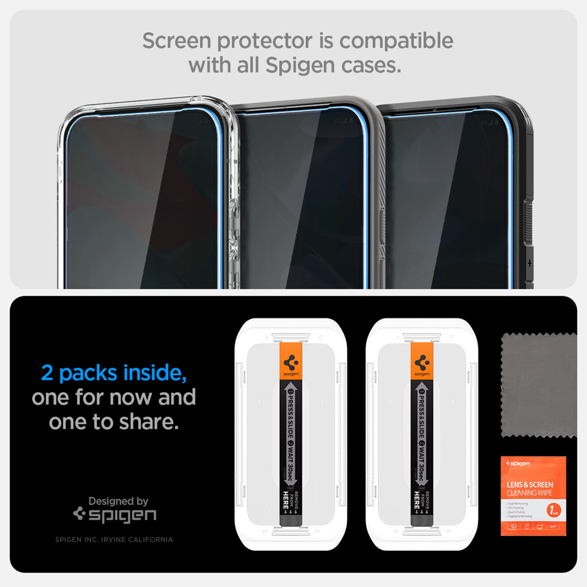 Spigen GLAStR Privacy EZ Fit Screenprotector + Applicator Google Pixel 9 / 9 Pro / 10 / 10 Pro - Afbeelding 10
