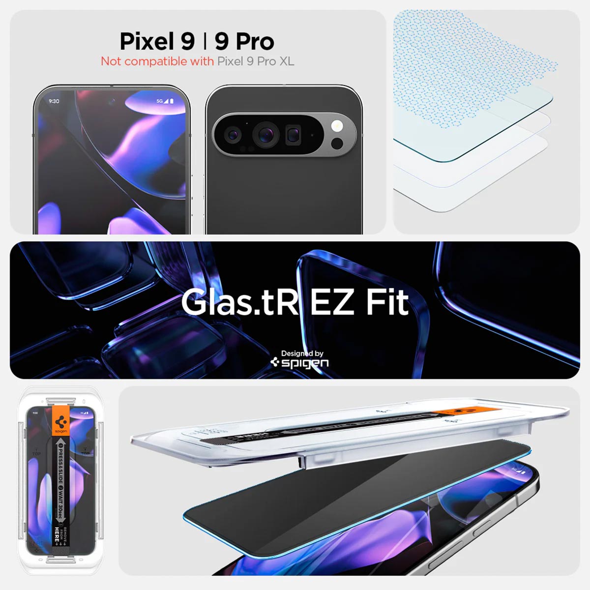 Spigen GLAStR Privacy EZ Fit Screenprotector + Applicator Google Pixel 9 Pro XL / 10 Pro XL - Afbeelding 5