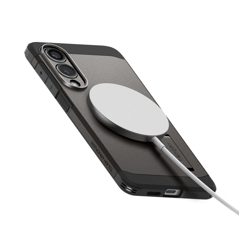Spigen Tough Armor Backcover MagSafe Samsung Galaxy S25 Edge - Gunmetal - Afbeelding 2