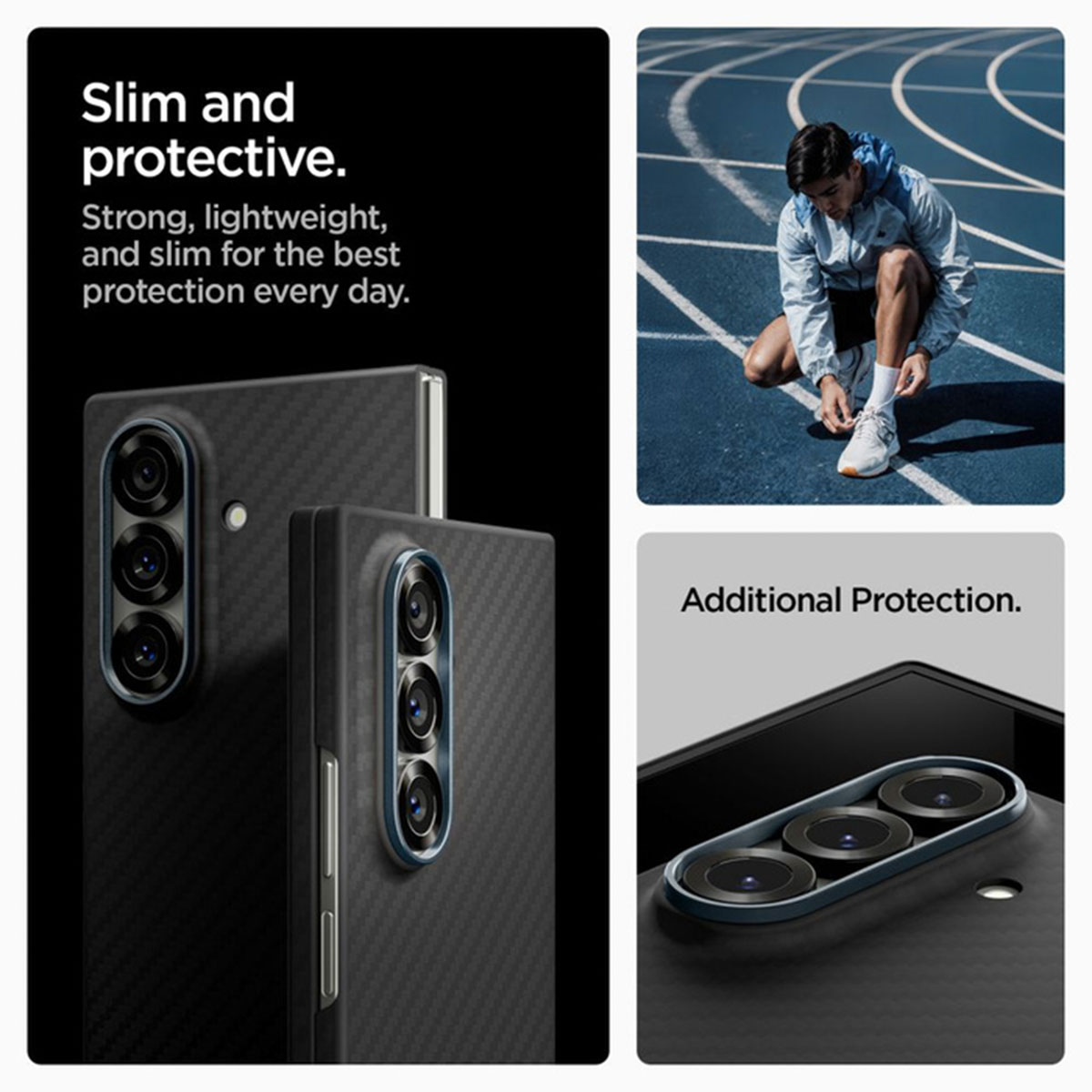 Spigen AirSkin Backcover Samsung Galaxy Z Fold 7 - Aramid Black - Afbeelding 3