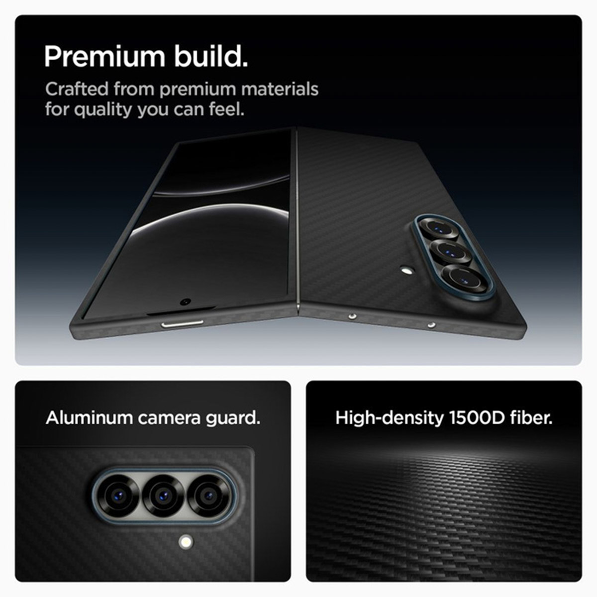 Spigen AirSkin Backcover Samsung Galaxy Z Fold 7 - Aramid Black - Afbeelding 4