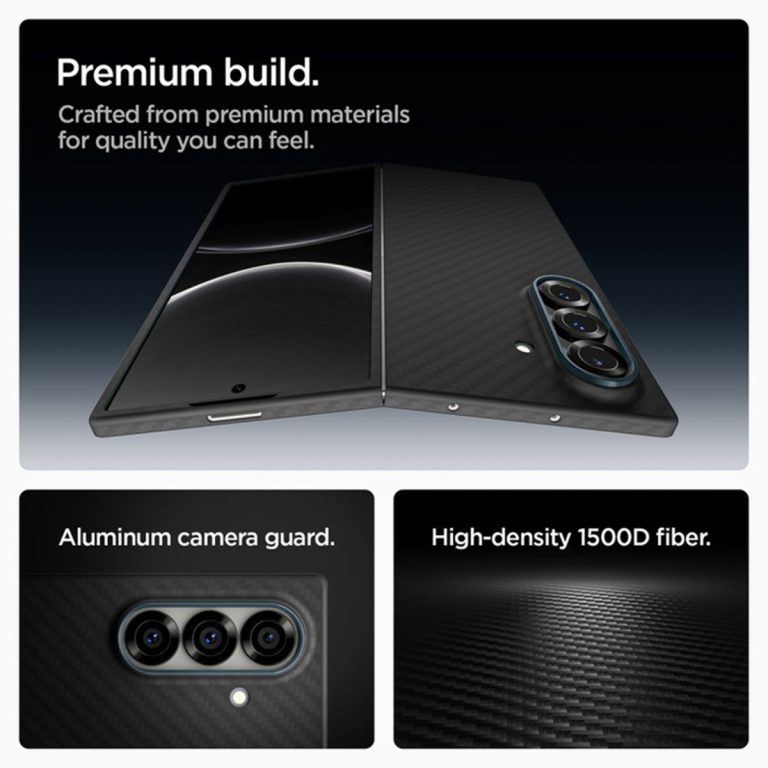 Spigen AirSkin Backcover Samsung Galaxy Z Fold 7 - Aramid Black - Afbeelding 6