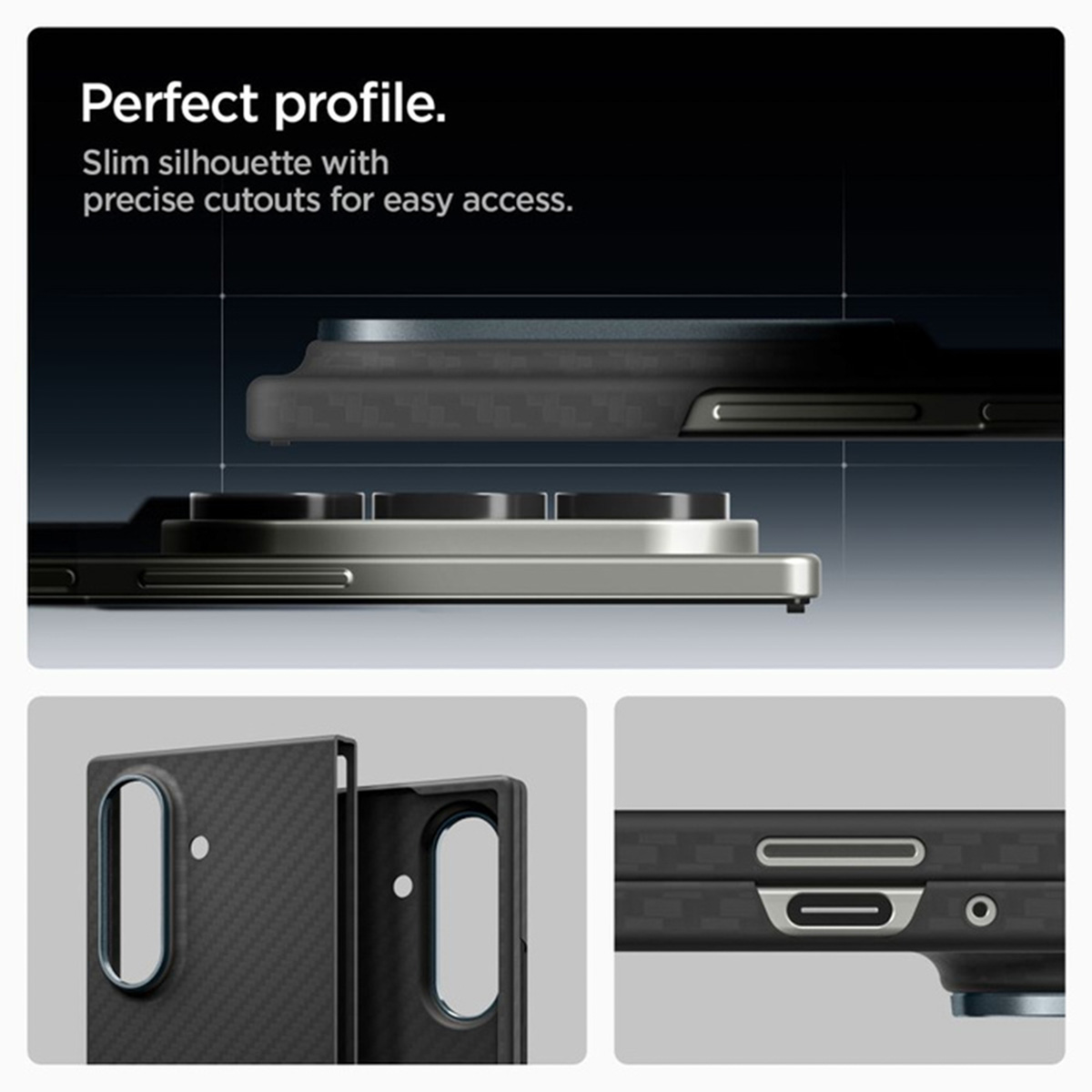 Spigen AirSkin Backcover Samsung Galaxy Z Fold 7 - Aramid Black - Afbeelding 5