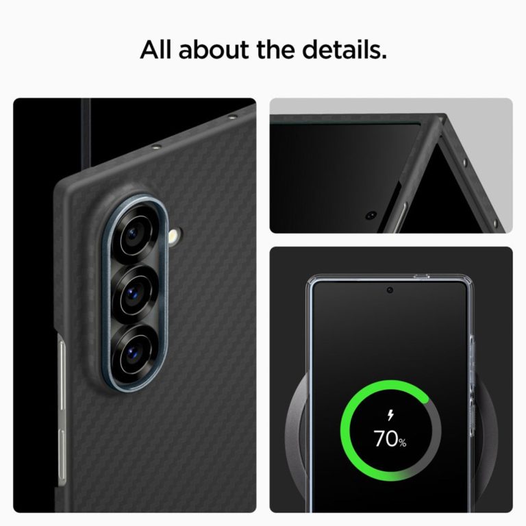 Spigen AirSkin Backcover Samsung Galaxy Z Fold 7 - Aramid Black - Afbeelding 4