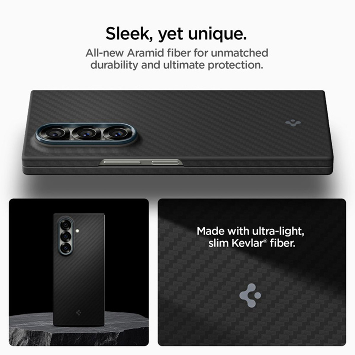 Spigen AirSkin Backcover Samsung Galaxy Z Fold 7 - Aramid Black - Afbeelding 2