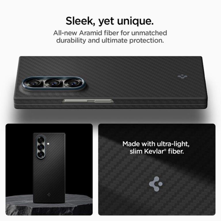 Spigen AirSkin Backcover Samsung Galaxy Z Fold 7 - Aramid Black - Afbeelding 3