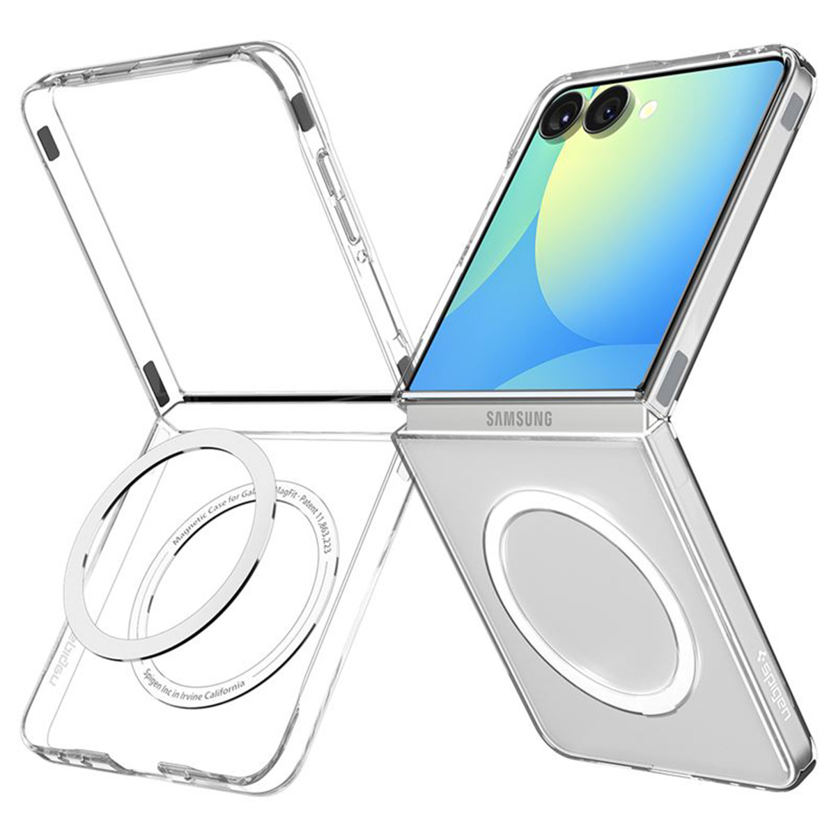 Spigen AirSkin Backcover MagSafe Samsung Galaxy Z Flip 6 / Flip 7 FE – Clear / White
