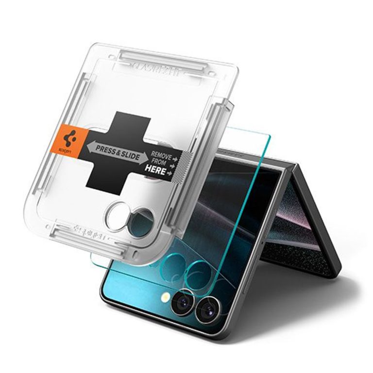 Spigen EZ Fit Glas.tR met Applicator - 1 pack Samsung Galaxy Z Flip 7 - Afbeelding 5