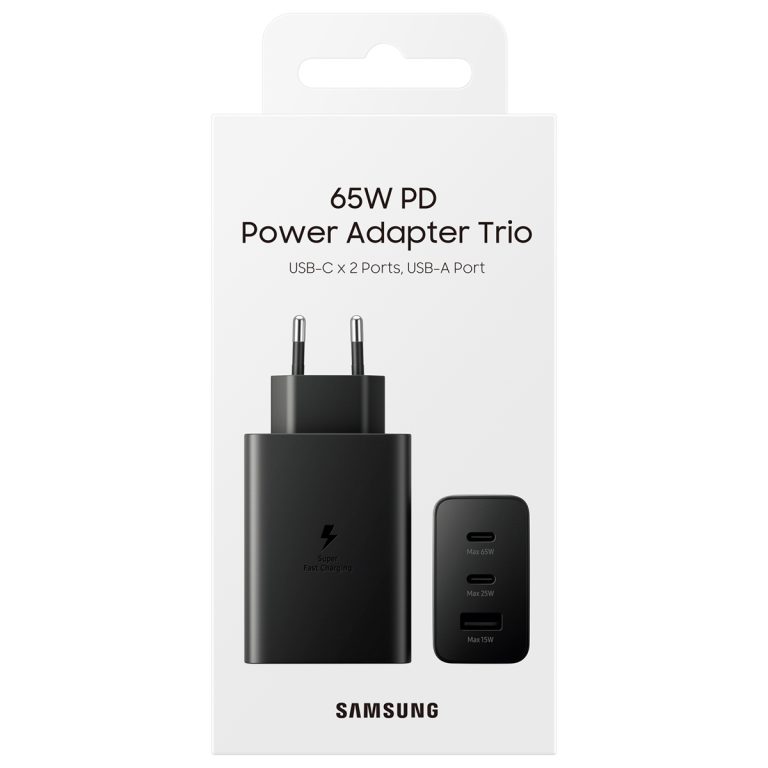 Samsung Originele Power Adapter Trio - Oplader - 2x USB-C en 1x USB aansluiting - Fast Charge - 65W - Zwart - Afbeelding 4