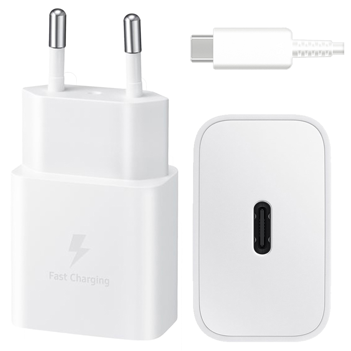 Samsung Originele Power Adapter met USB-C kabel – Oplader – USB-C aansluiting – Fast Charge – 15 Watt – 1 meter – Wit
