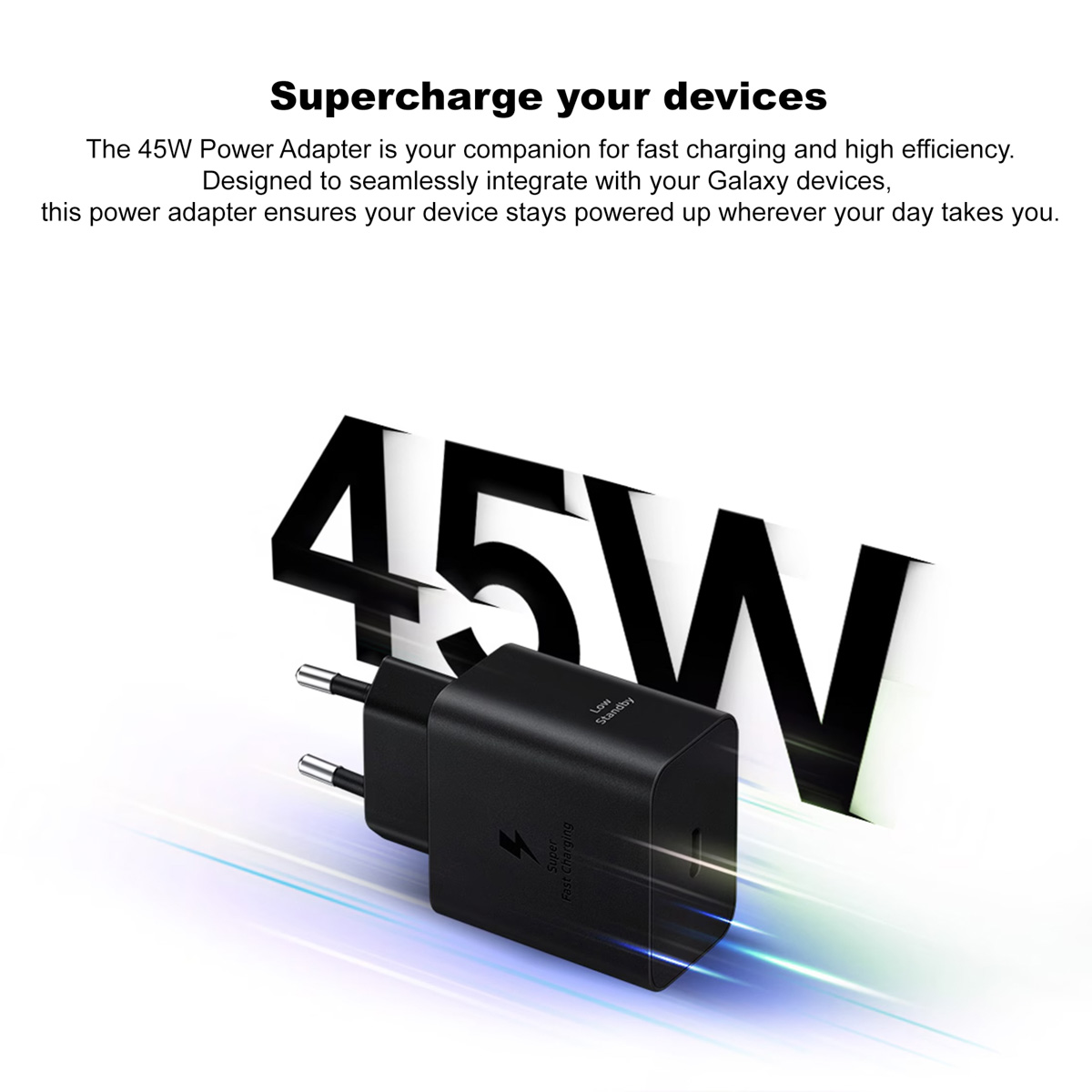 Samsung Originele Power Adapter met USB-C kabel - Oplader - USB-C aansluiting - Fast Charge - 45 Watt - 1,8 meter – Zwart - Afbeelding 7