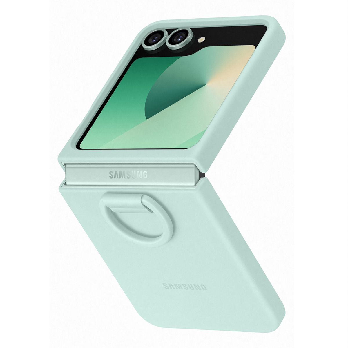 Originele Silicone Cover Ring Samsung Galaxy Z Flip 6 / Flip 7 FE - Mint