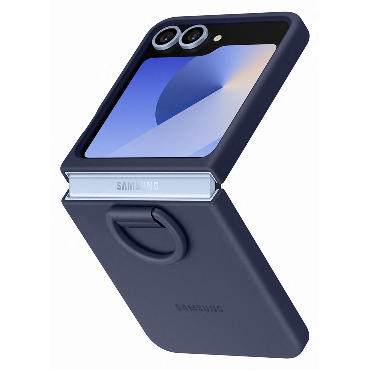 Originele Silicone Cover Ring Samsung Galaxy Z Flip 6 / Flip 7 FE - Navy