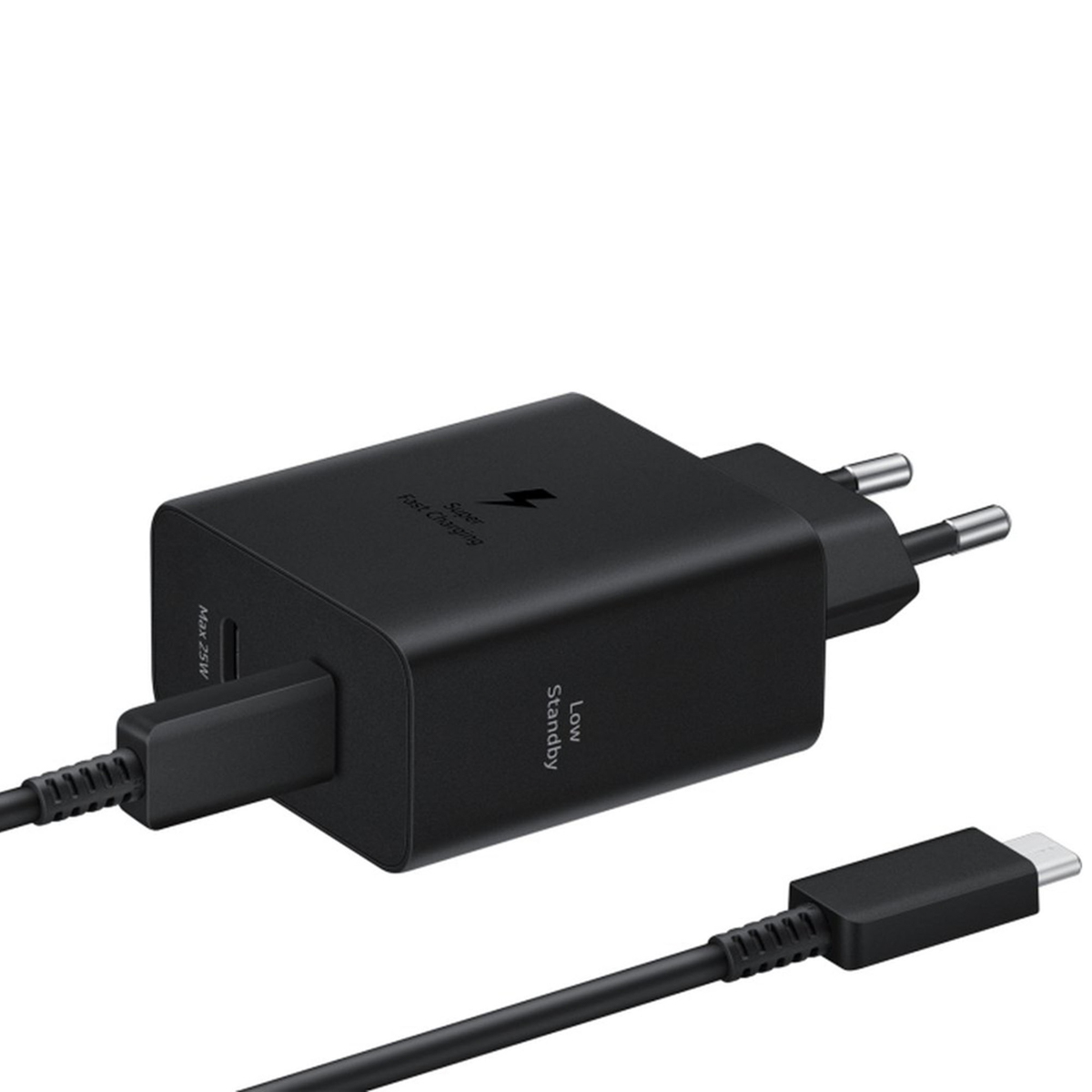 Samsung Galaxy Snellader met twee USB-C poorten - Inclusief USB-C kabel - 50 Watt - Zwart - Afbeelding 2