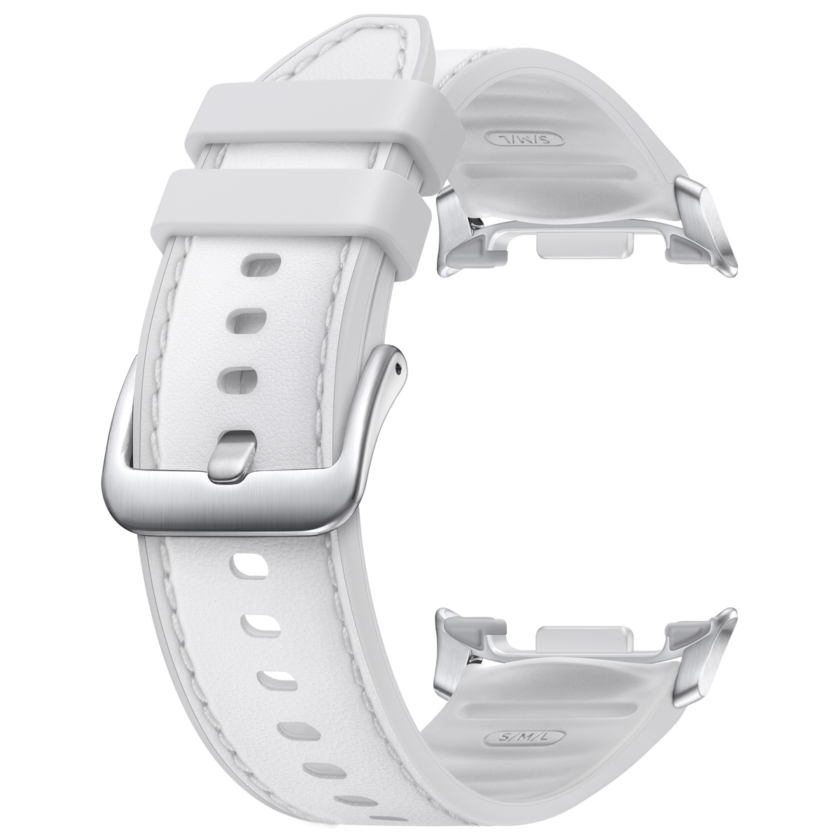 Originele Hybrid Vegan Leather bandje Samsung Galaxy Watch 8 (40/44mm) / Classic (46mm) - White - Afbeelding 2