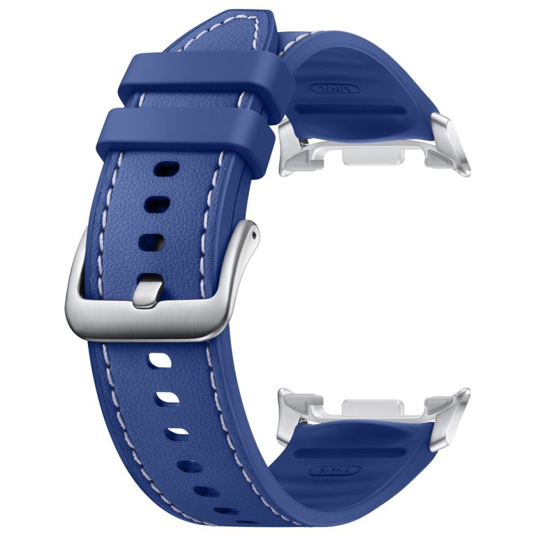 Originele Hybrid Vegan Leather bandje Samsung Galaxy Watch 8 (40/44mm) / Classic (46mm) - Navy - Afbeelding 2