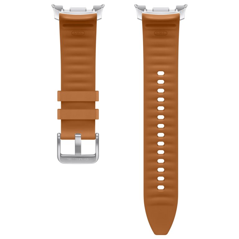 Originele Hybrid Vegan Leather bandje Samsung Galaxy Watch 8 (40/44mm) / Classic (46mm) - Camel - Afbeelding 2