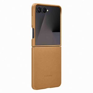 Originele KindSuit Vegan Leather Case Samsung Galaxy Z Flip 7 - Camel