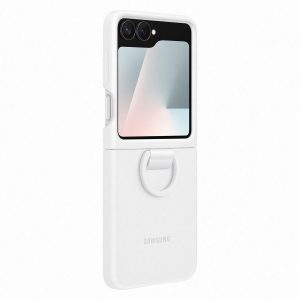 Originele Silicone Cover Ring Samsung Galaxy Z Flip 6 / Flip 7 FE - White