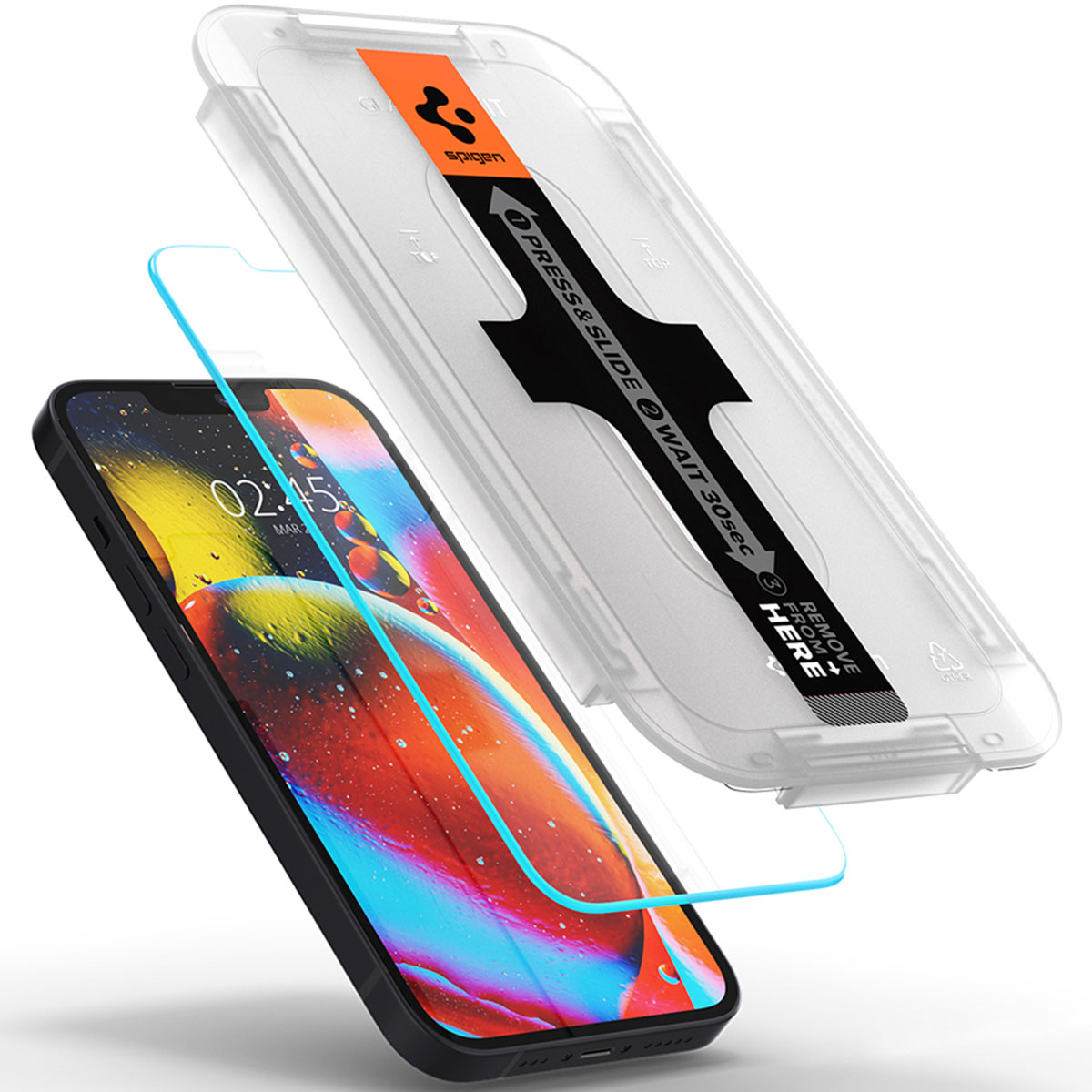 Spigen GLAStR EZ Fit Screenprotector 2 Pack + Applicator Apple iPhone 13 / 13 Pro / 14 / 16e - Afbeelding 3