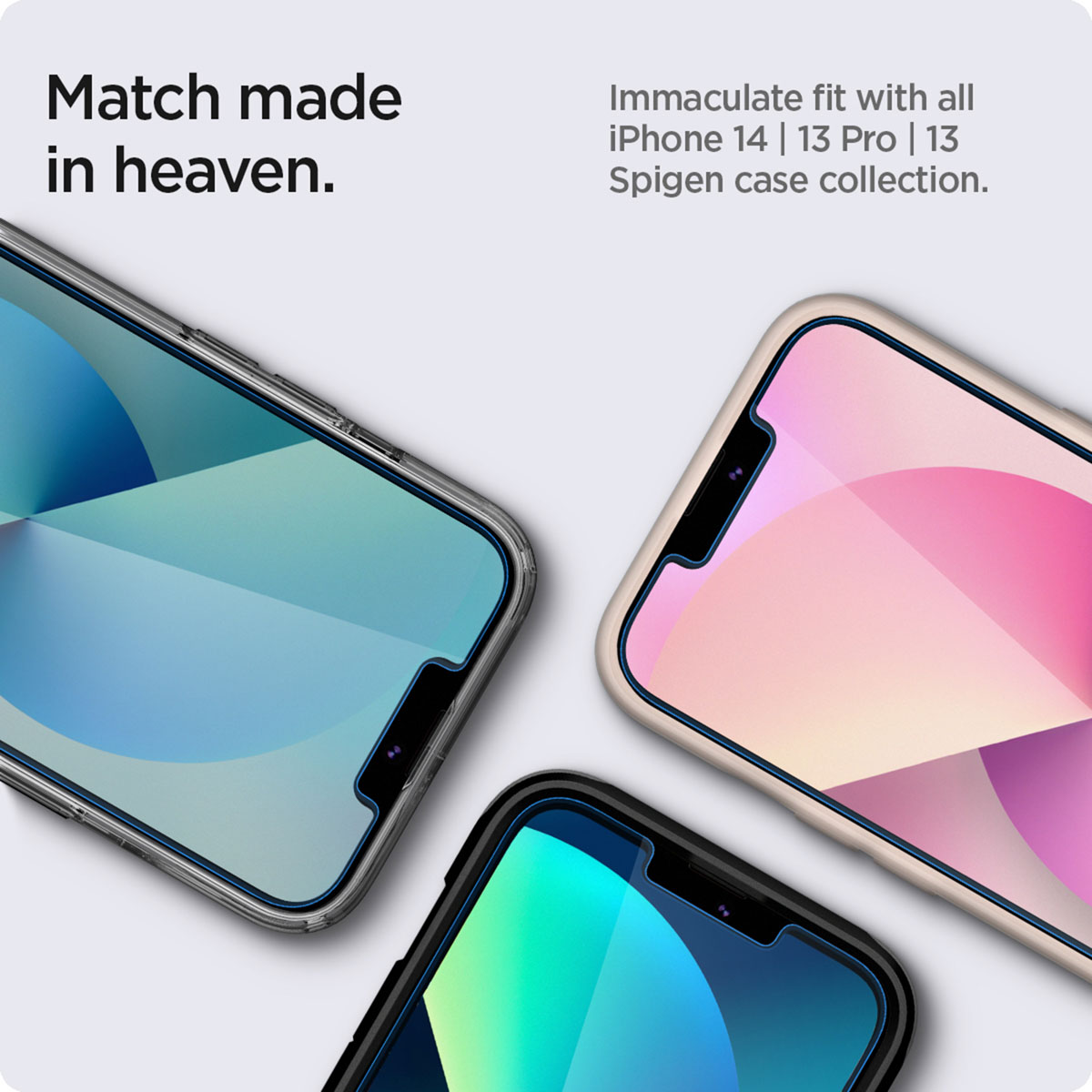 Spigen EZ Fit Glas.tR met Applicator - 1 pack Apple iPhone 13 / 13 Pro / 14 / 16e - Afbeelding 3