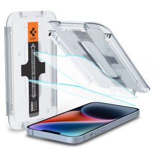 Spigen EZ Fit Glas.tR met Applicator - 1 pack Apple iPhone 13 / 13 Pro / 14 / 16e