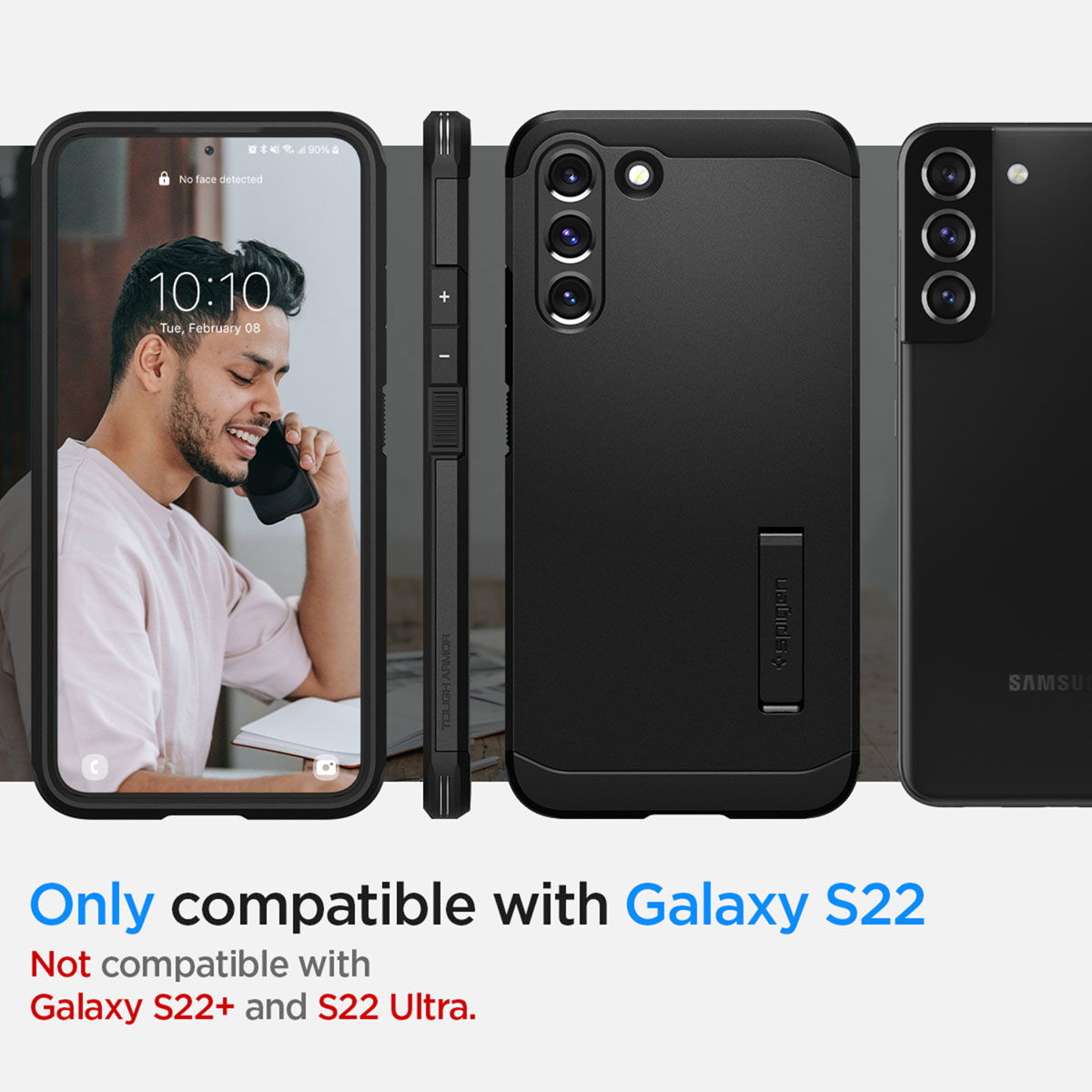 Spigen Tough Armor Backcover Samsung Galaxy S22 - Zwart - Afbeelding 8