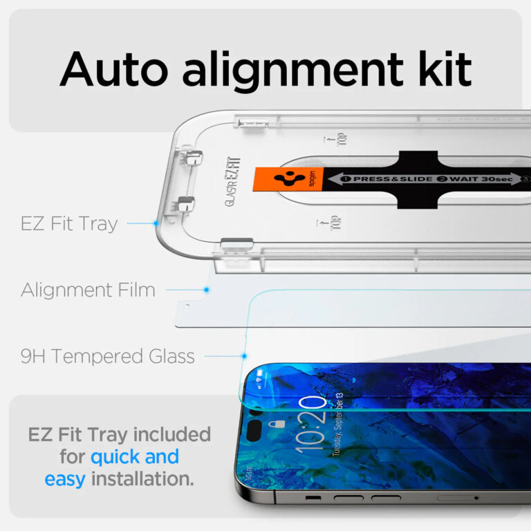Spigen GLAStR EZ Fit Screenprotector + Applicator 2-pack Apple iPhone 14 Pro Max - Afbeelding 9
