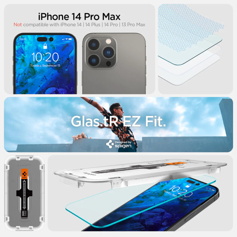Spigen GLAStR EZ Fit Screenprotector + Applicator 2-pack Apple iPhone 14 Pro Max - Afbeelding 8