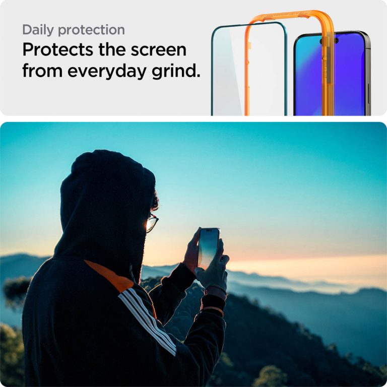 Spigen GLAStR EZ Fit Screenprotector + Applicator Apple iPhone 14 Pro Max - Afbeelding 8